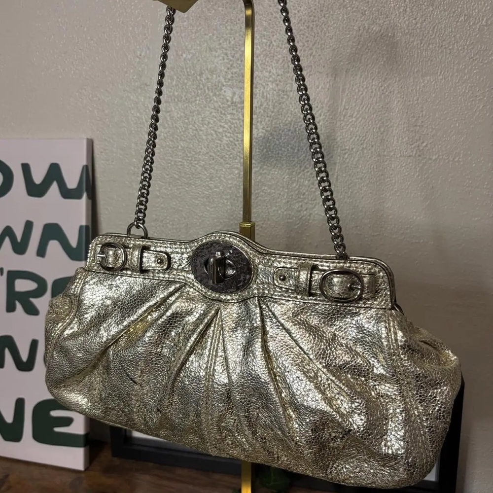 Coach Metallic Leather Clutch ✨